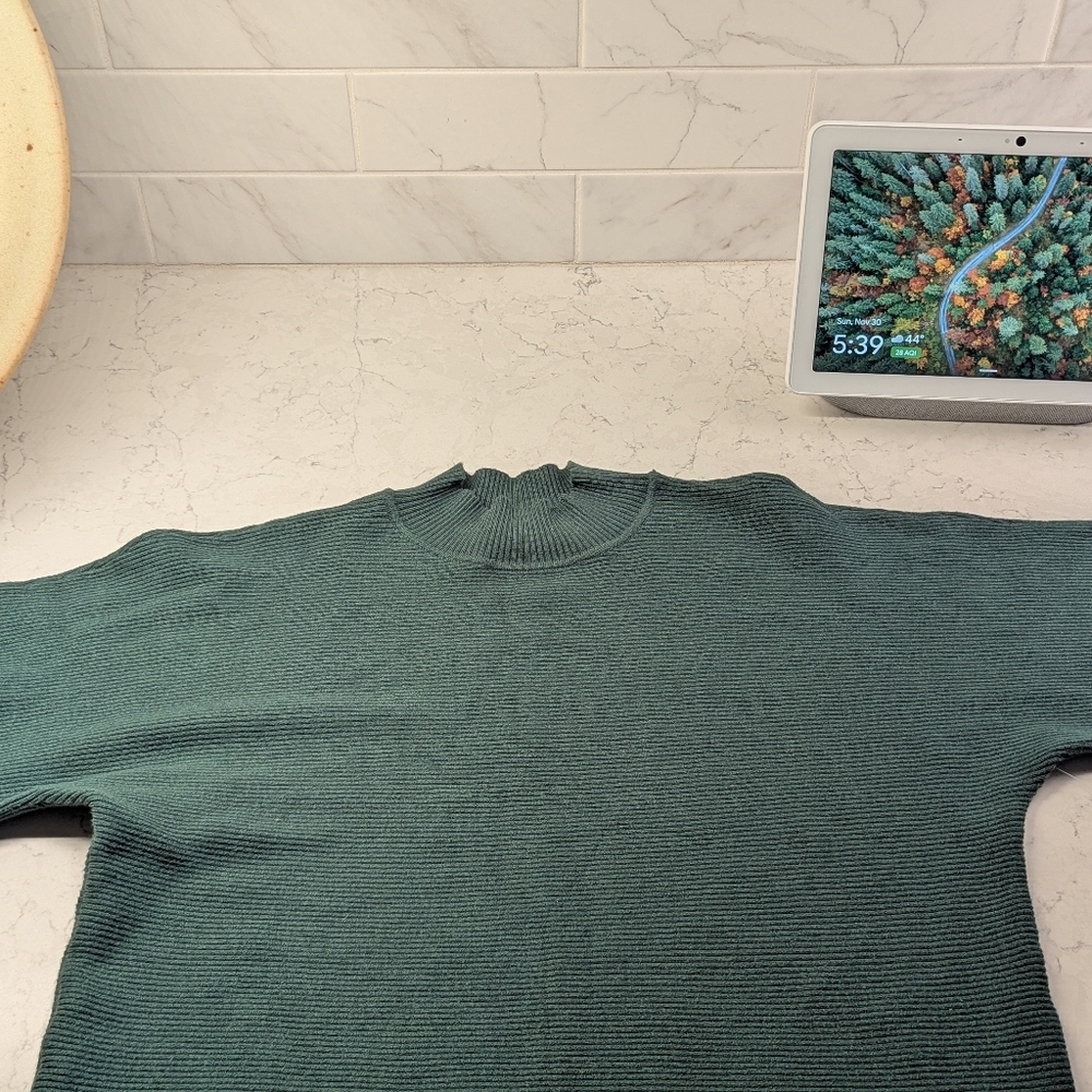 Gilli Ribbed Cowl Neck Sweater in Teal.  Purchased From Daily Look - Picture 3 of 5